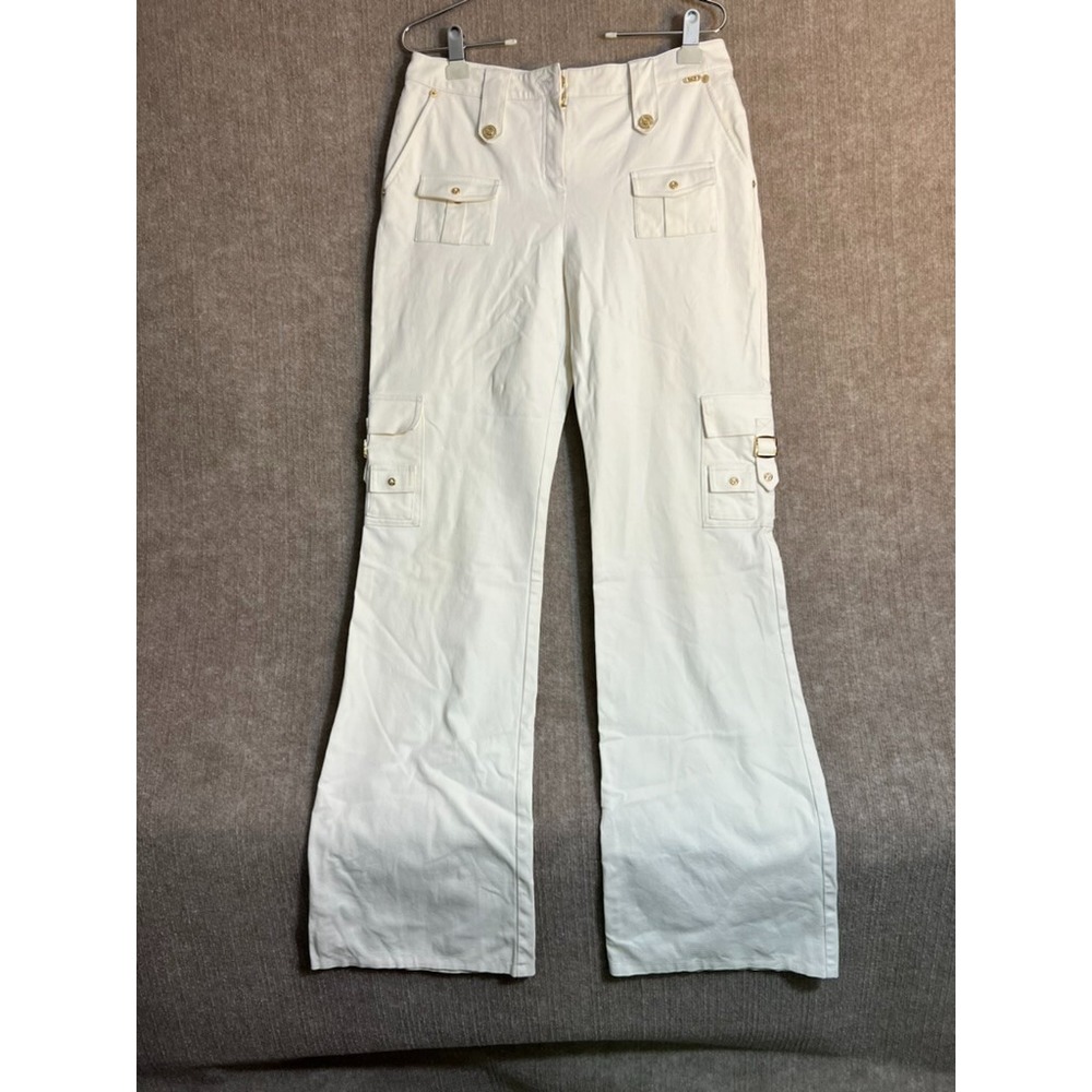 St John Sz 10 Women's Tall Flare Leg Cruise Dress Pants w/Gold Buttons (READ)‎